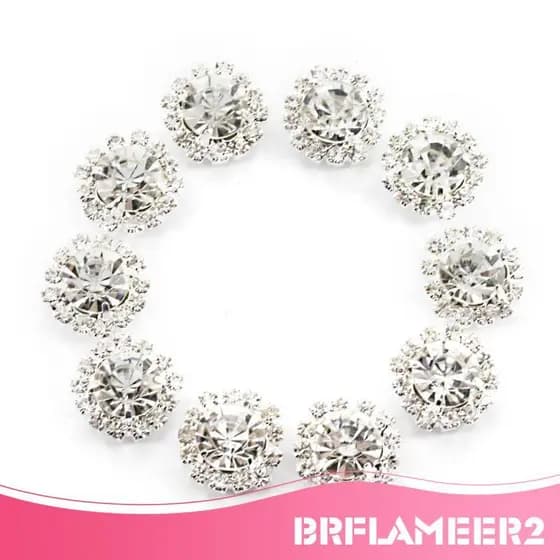[Brflameer2] 10x Cristal Diamante Pérola Flatback Enfeite Decoração De Peles De Casamento 15mm