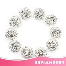 [Brflameer2] 10x Cristal Diamante Pérola Flatback Enfeite Decoração De Peles De Casamento 15mm
