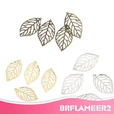 [Brflameer2] 100 Peças De Pingente De Filigrana Oca Pulseira Descobertas De Joias Artesanato Fazendo Contas
