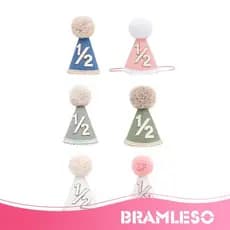 [Bramleso] 1/2 Aniversário Chapéu Bebê Meio Decoração Cone Headwear Para Família