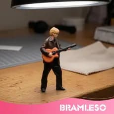 [Bramleso] 1/64 Estatueta De Guitarrista Modelo Estátua Mini Figura De Guitarra