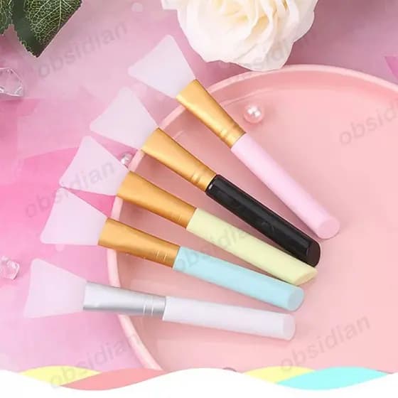 BLUETHIN Acessórios Cosméticos Integrados com Raspador Aplicador Espalhador 1 Silicone Cosmético Branco 3 Faixas