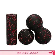 [Brlovoski2] Kit De Massagem De Rolo De Espuma Bolas De Terapia Muscular Texturizadas Para Liberação E Exercício Automio