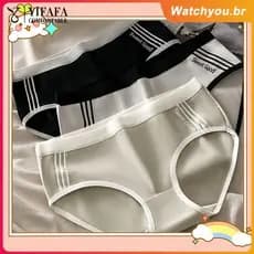 Calcinhas femininas de algodão, conjunto com 1 ou 2 peças, esportivas, simples, macias e respiráveis, com