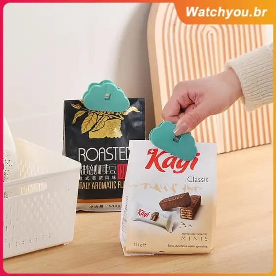 Conjunto de 1 a 6 unidades de prendedores de plástico potentes para selar sacos de alimentos e lanches, ideais