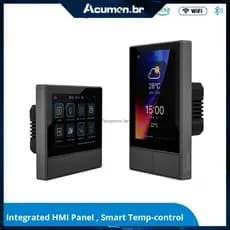 Interruptor de parede durável, compatível com Alexa e Google Home, com display e cenas inteligentes. Moderno,