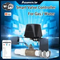Controlador de válvula inteligente TUYA com desligamento automático de água e gás, ideal para projetos DIY em