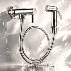 Ducha Higiênica Completa Aço Inox Luxo Com Registro 1/4 Volta