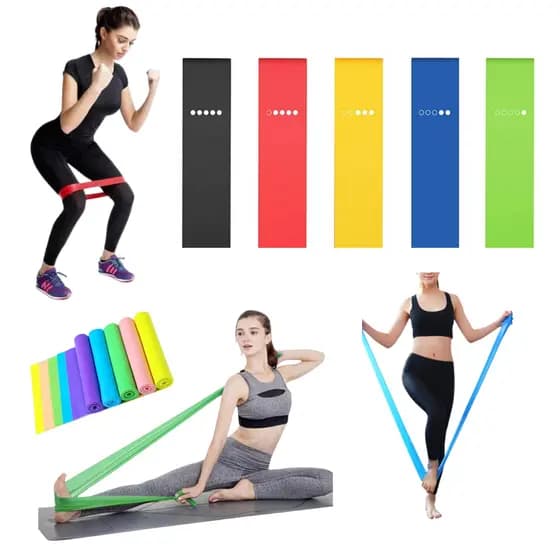 Kit Funcional em Casa Com Thera band + Kit 5 Mini Band Exercícios