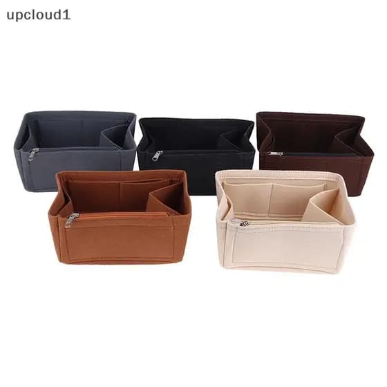 [upcloud1] Organizador De Bolsa De Feltro Compartamentos Cosmética Acolchoada Portátil Forro Removível Feminino Adequado