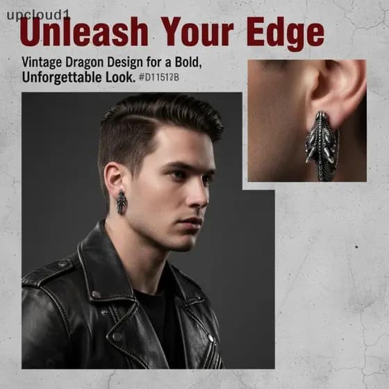 [upcloud1] Brincos De Argola Masculinos Da Moda Estilo Hip Hop Acessórios De Festa Punk Unissex Diariamente Wearable Per
