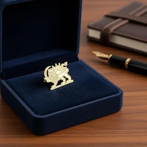 [upcloud1] Broche De Leão E Sol Persa De Aço Inoxidável Para Amantes Do Irã Crachá De Lapela Unissex Boutique De Joias C