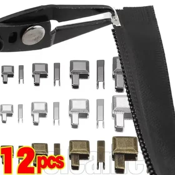 12 Unidades 3 # 5 8 10 Kit De Reparo De Zíper-Conjunto De Cabeça De Metal Universal De Costura-Bolsa Casaco Roupas Abert