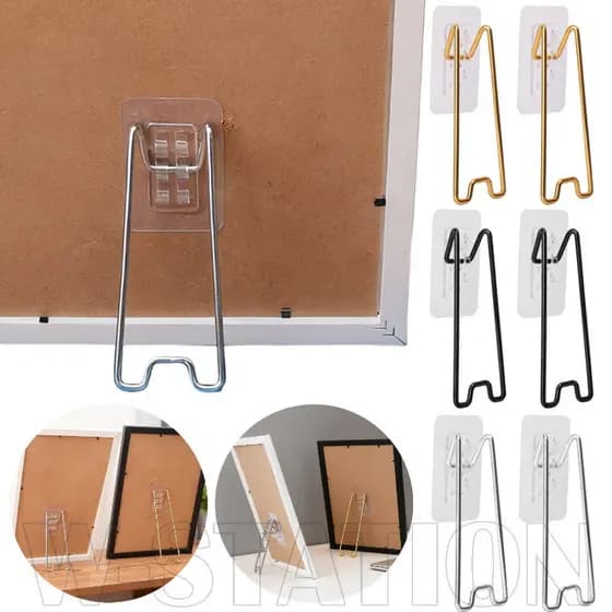 Suporte Para Porta-Retratos De Metal De Dois Tamanhos 1/2/4 Unidades-Rack Casa-Fixação De-Sem Costura , Autoadesivo De E