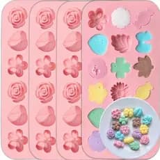 1/2/4 Unidades De Moldes De Chocolate DIY De Qualidade Alimentar-Laços De Flores Em Formato De Folhas De Doces-Ferrament