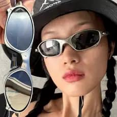 Óculos De Sol Cyberpunk Da Moda De Rua-Ciclismo Com Armação De PC Punk Y2K Proteção UV À Prova De Vento Para Pesca Em Bi
