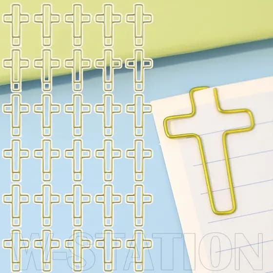 10/20/40 Unidades Clipe De Papel Em Forma De Cruz Dourada-Marcador Formato Especial-Clipes Para Planejador-Pasta De Enca