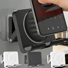 Suporte Para Telefone De Montagem Em Parede De 2-1 Unidade-Autoadesivo Estrutura De Celular-Acessórios Dobrável De Mesa