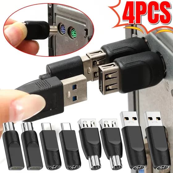 Adaptador USB Fêmea Para PS2 Macho-Conversor Circular De 6 Pinos Teclado Legado Mouse PC Substituição De Conexão De Desk
