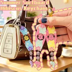 Praia Verão Surf Skate Hibisco Pingente-Flor Havaiana Tropical Bolsa Pendurado Ornamento-Acessório De Lembrança De Féria