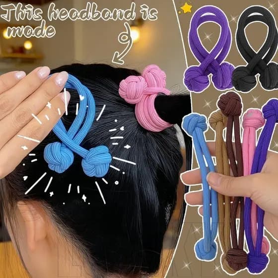 2/4/6/10 Unidades De Laços De Cabelo Elásticos Femininos Com Nó-Faixa De Rabo De Cavalo Grosso Acessórios De Estudante-E