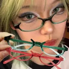 Óculos De Meia Armação Para Cosplay-Sem Lentes Aro Y2K Da Moda-Vintage Harajuku-Adereços De Dramatização De Anime-Acessó