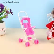 [LightOverflow] 1 Peça Decorações De Cena De Casa De Boneca 12 Cm Berço De Bebê Acessórios Carrinho De Simulação [BR]
