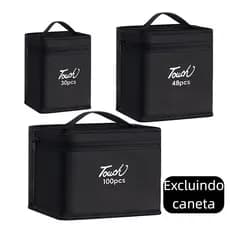 [Sem caneta de marcação]  Marcadores Caneta Preta Bolsa De Armazenamento Enorme Zíper De Grande Capacidade De Arte Dobrá