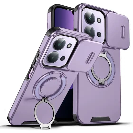 Para Redmi 15C 171mm Xiaomi POCO C85 4G 2025 Caso Armadura À Prova De Choque Slide Anel Magnético Capa Suporte Proteção
