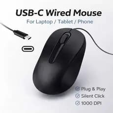 Silencioso TypeC Mouse Com Fio Ergonômico Mini Rosa Ratos 1000DPI Portátil Plug and Play De Computador Para Laptop PC Es