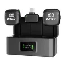 Microfone De Lapela Sem Fio Com Cancelamento De Ruído AI E Display Digital , Clipado Para iPhone Android Live Streaming