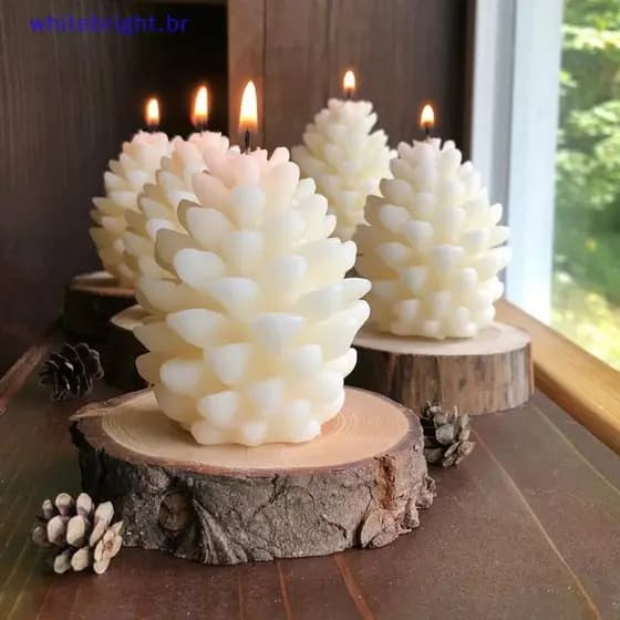 Molde De Silicone De Pinhas 3D Para Fazer Velas DIY Cera [BR]