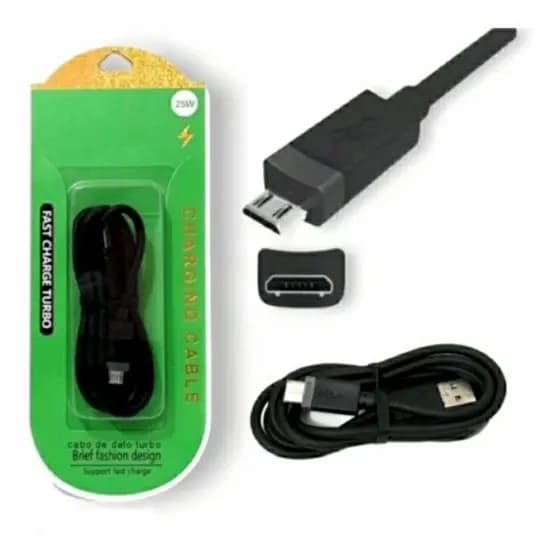 Cabo Carregador Turbo Ultra Rápido USB V8 Cabo de Dados Portátil