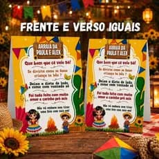 Plaquinha de agradecimento Festa Junina/Charraiá /Centro de mesa
