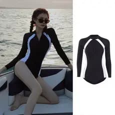Novidades ! Maiô Modesto De Manga Comprida De Uma Peça | Proteção UV De Corpo Inteiro Pronta Para Surf Roupa De Praia E