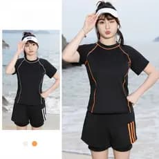 Maiô Esportivo Plus Size De Duas Peças Para Mulheres Com Controle De Barriga Roupa De Banho Conservadora 80-90kg