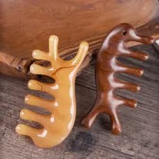 Pente De Massagem De Resina Pequena Portátil-Dentes Largos Antiestáticos Para Cabeça E Ombro