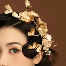 Conjunto De Brincos De Corrente De Cabelo Feitos À Mão-Cocar Durável Para Penteado De Banquete Feminino