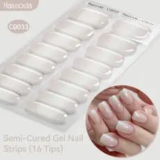 Harunouta Gradiente Semi Curado Gel Adesivo De Unhas De Longa Duração UV/LED Extensão Folha Polonês Cobertura Completa