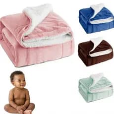 Cobertor Berço para Bebê - Dupla Face Sherpa Felpuda - cobertor bebe dupla face - cobertinha bebe