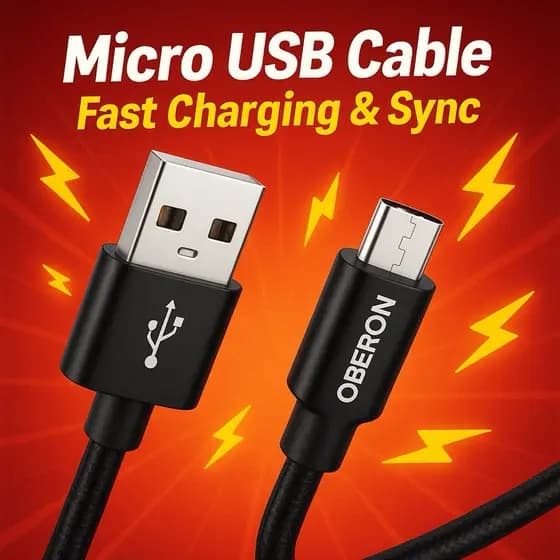 Cabo Micro USB Oberon – Reforçado, Carregamento Rápido e S incronização  vc