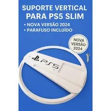 Suporte Vertical PS5 Slim com Parafuso | Base Estável Impressa em 3D | Ideal para Console em Pé | Branco