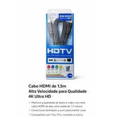 Cabo HDMI 1,5m High Speed | HDTV 4K Ultra HD
