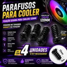 Parafusos para Cooler Fan 120mm – KIT DE 4 UNIDADES DE PARAFUSO