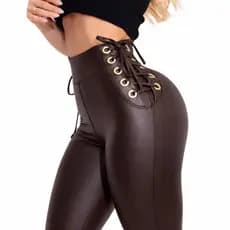 Calça Legging Chapa Barriga Feminina Térmica Cirre com Ilhós na Lateral Leg Modeladora Premium