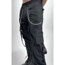 Calça corrente e cintos/cargo/Street/Grunge/LGBT/Festa/skater/gringa/punk rock/jogger/y2k/New combat/track pants/homem