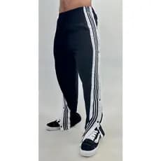 Calça Listras com BOTÕES na Lateral/Pantalona Reta Listrada/esportiva/vintage/agasalho/esporte/masculino/lgbt/fitness