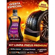 RADNAQ - Limpa Pneus - Pneu Pretinho - 500ml + Esponja p/ Aplicar