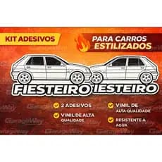Kit 2 Adesivos Fiesteiro Hatch Vinil Premium Carro Estilizado Resistente Água