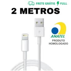 CABO PARA IOS USB DE CARREGAMENTO RÁPIDO DADOS DE 2 METROS PARA IOS